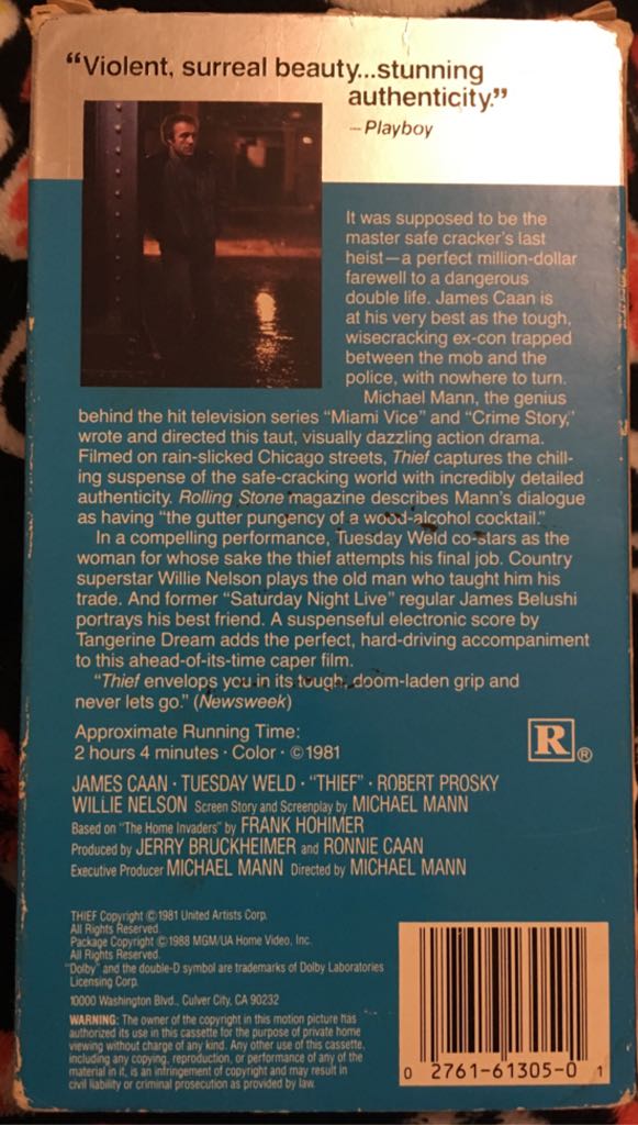 Thief VHS movie collectible [Barcode 027616130501] - Main Image 2