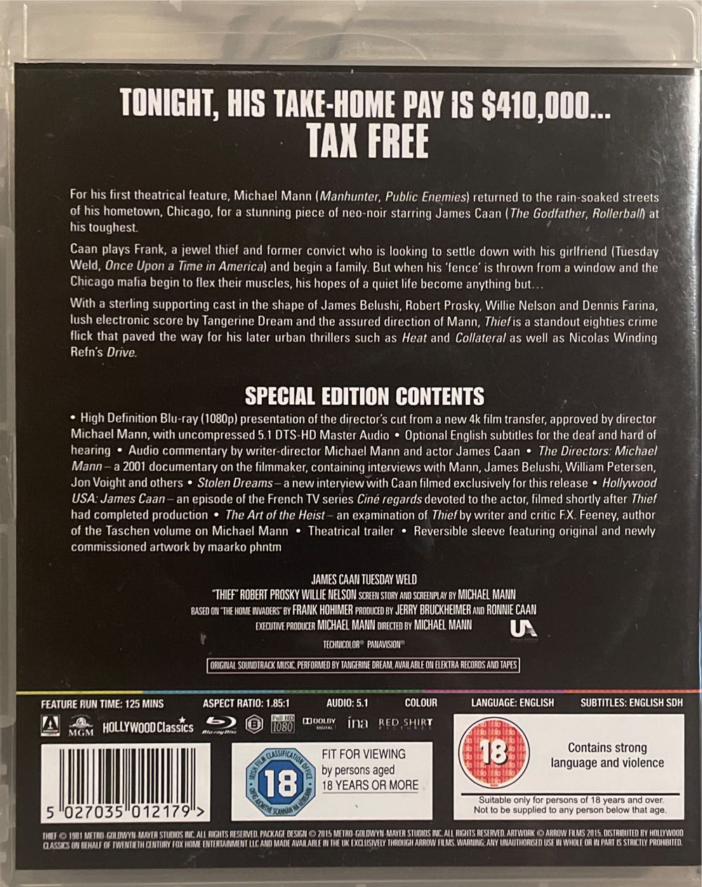 Thief Blu-ray movie collectible [Barcode 5027035012179] - Main Image 2