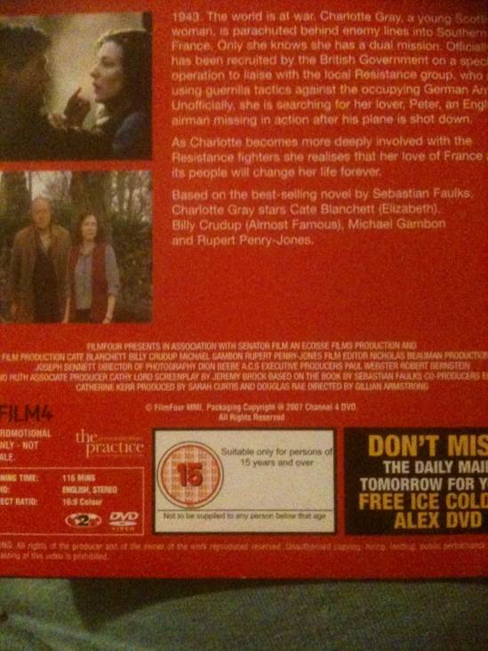 Charlotte Gray  DVD movie collectible [Barcode 6867449004990] - Main Image 2