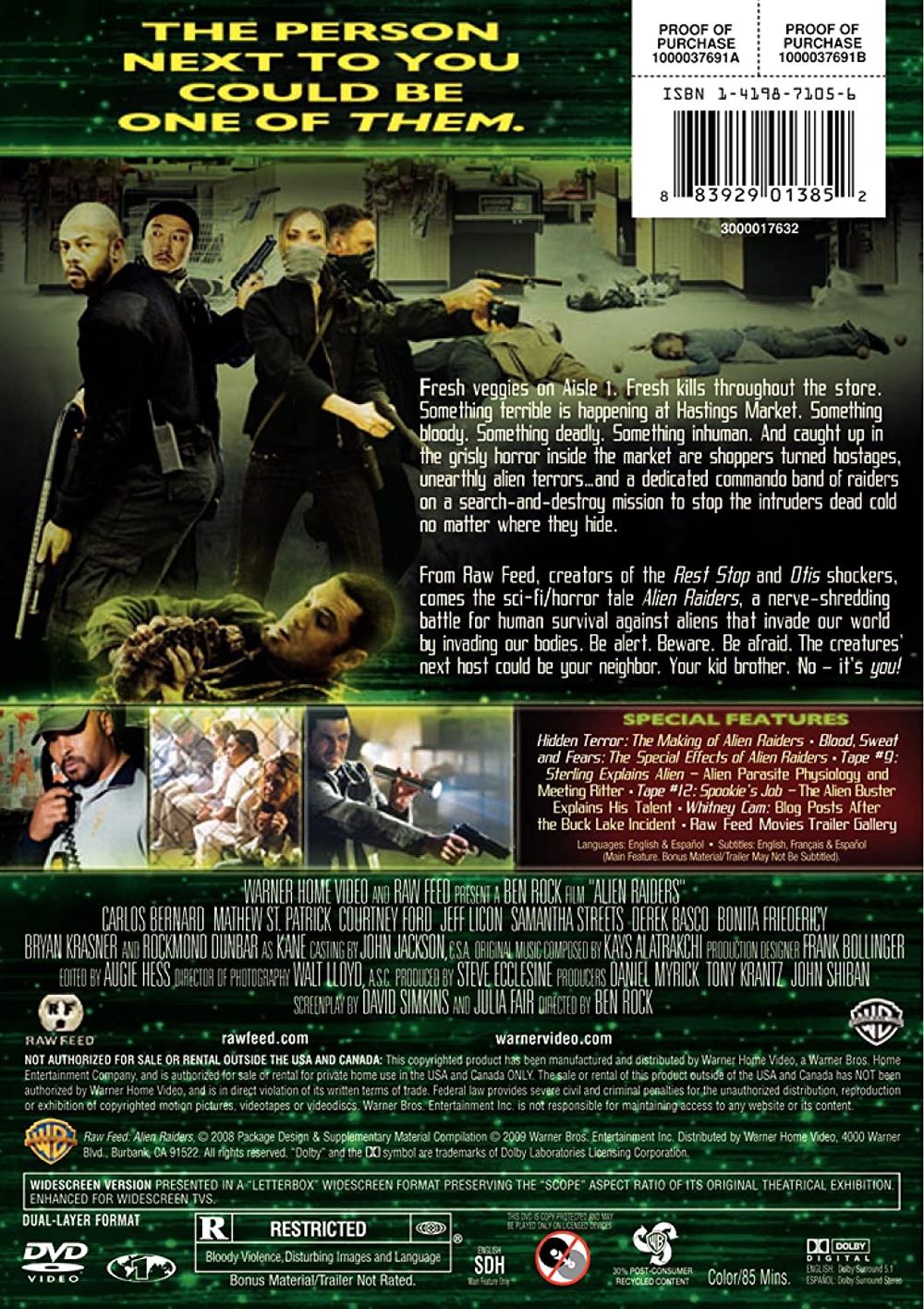 Alien Raiders DVD movie collectible [Barcode 883929013852] - Main Image 3