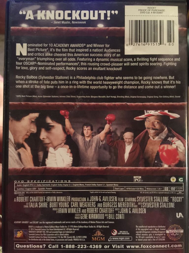 Rocky DVD movie collectible [Barcode 027616915139] - Main Image 2