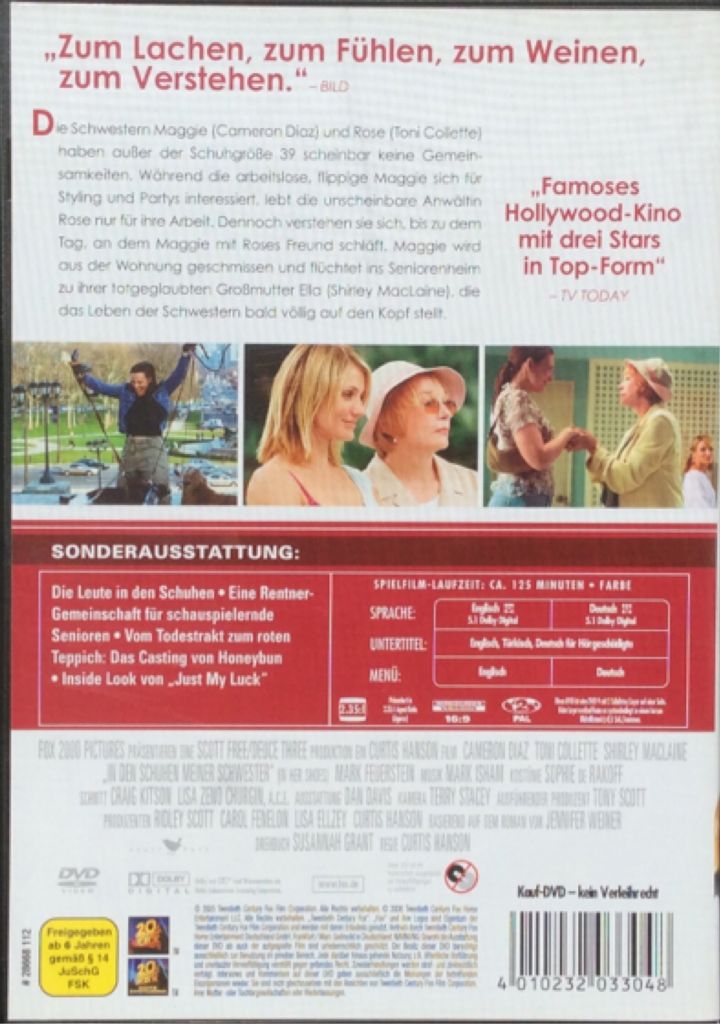 In den Schuhen meiner Schwester DVD movie collectible [Barcode 4010232033048] - Main Image 2