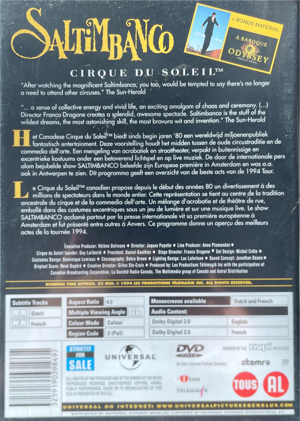Cirque Du Soleil - Saltimbanco DVD movie collectible [Barcode 5035822726536] - Main Image 2