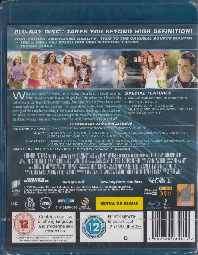 The House Bunny Blu-ray movie collectible [Barcode 5050629134810] - Main Image 2
