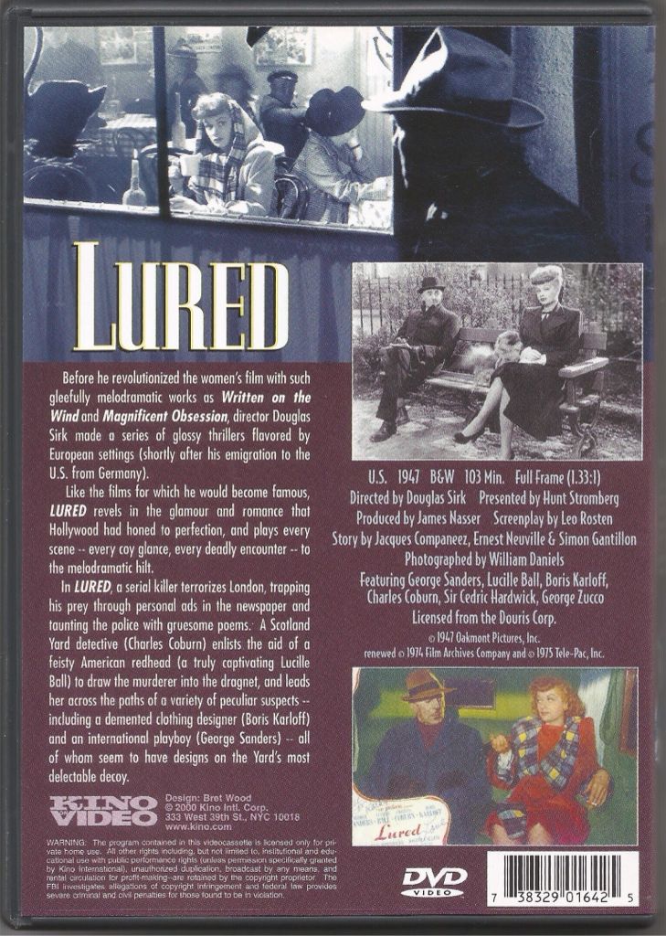 Lured - (DVD) DVD movie collectible [Barcode 738329016425] - Main Image 2