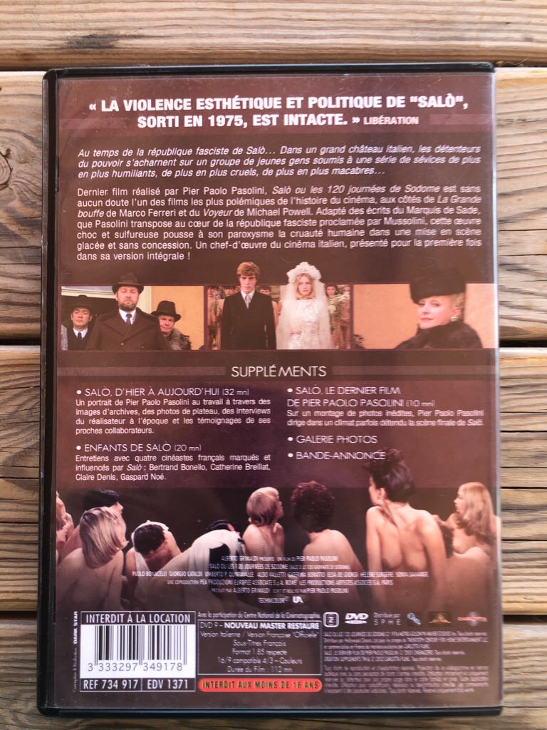 Salo DVD movie collectible [Barcode 3333297349178] - Main Image 2