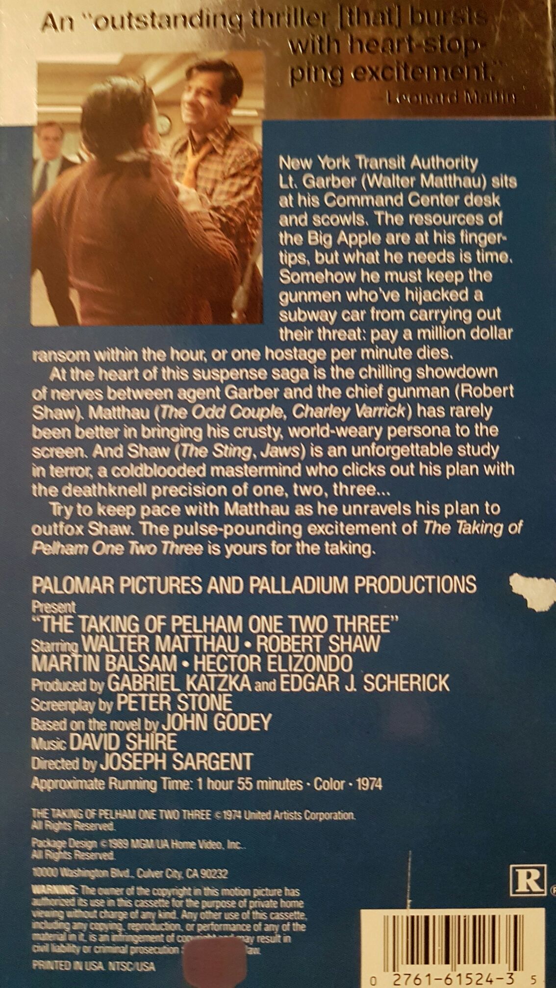 The Taking of Pelham One Two Three VHS movie collectible [Barcode 027616152435] - Main Image 2