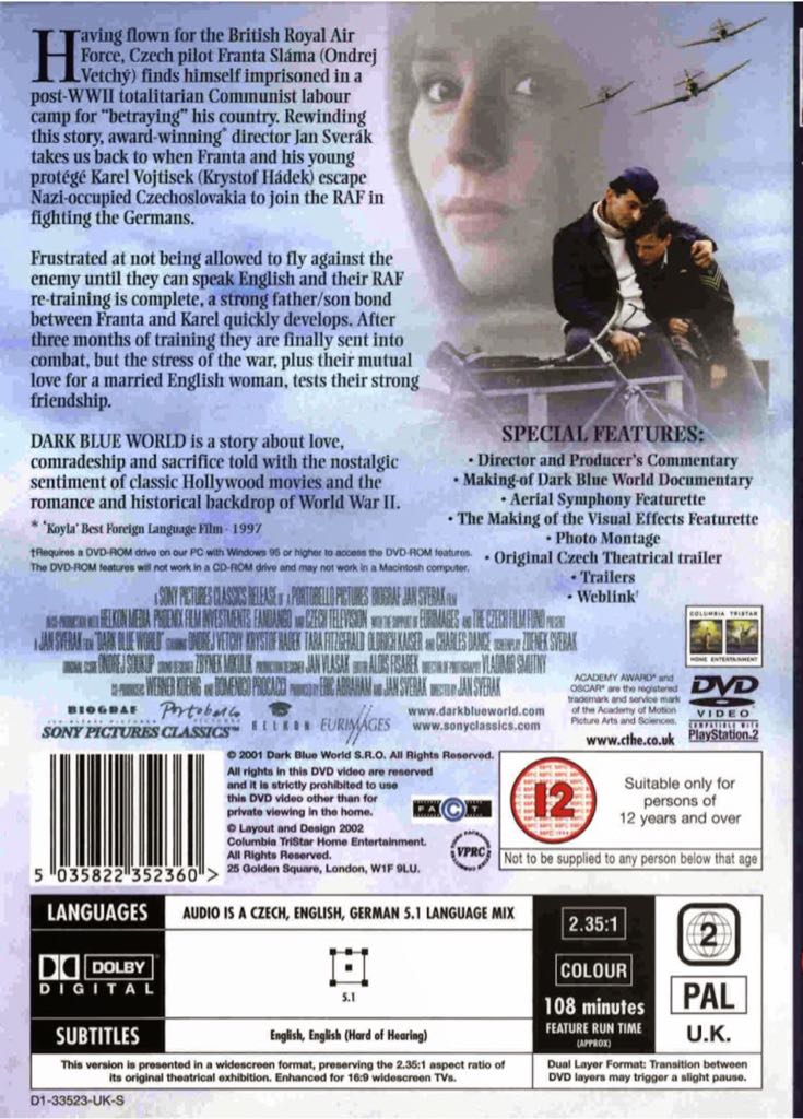 Dark Blue World DVD movie collectible [Barcode 9317731012822] - Main Image 2