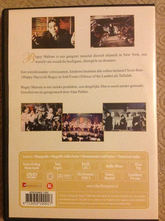 Bugsy Malone DVD movie collectible [Barcode 5037115071330] - Main Image 2