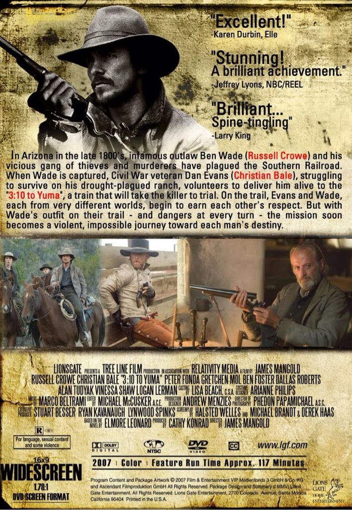 3:10 to Yuma DVD movie collectible [Barcode 5060052413680] - Main Image 2