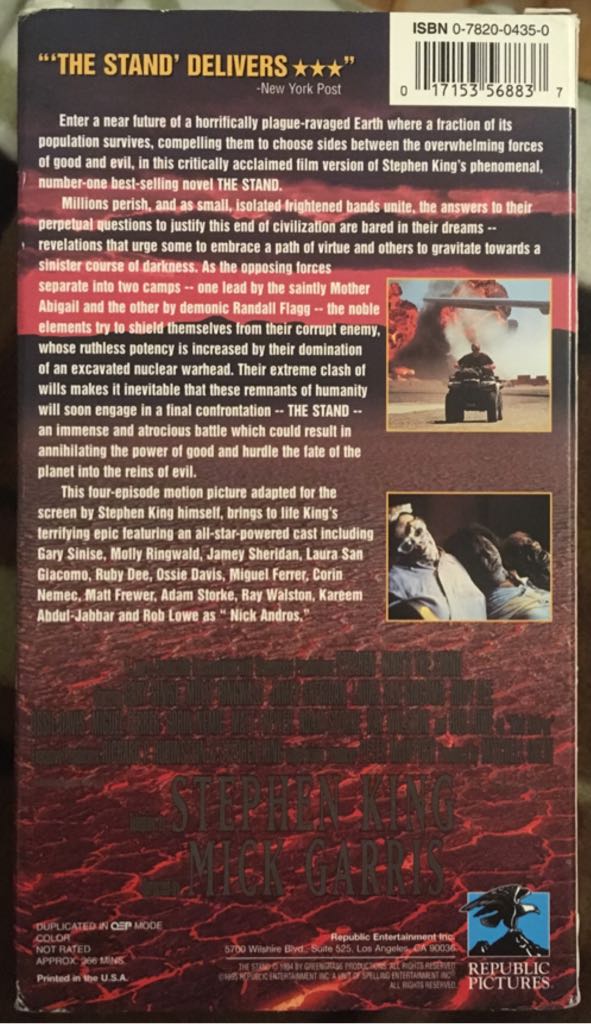 The Stand VHS movie collectible [Barcode 017153568837] - Main Image 2