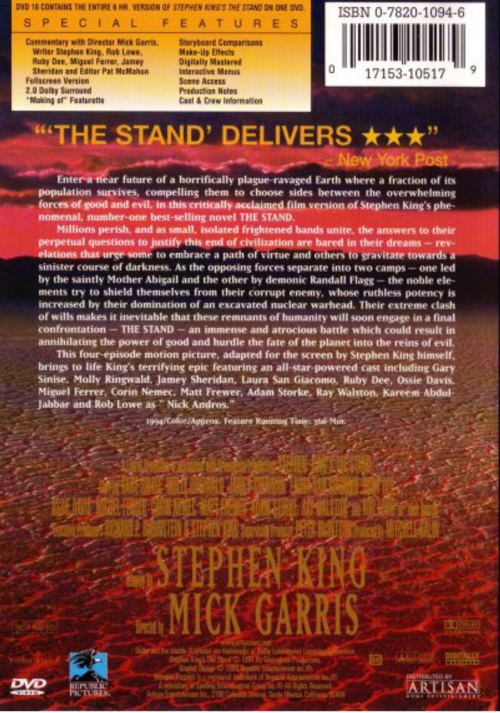 The Stand DVD movie collectible [Barcode 9332412001872] - Main Image 2