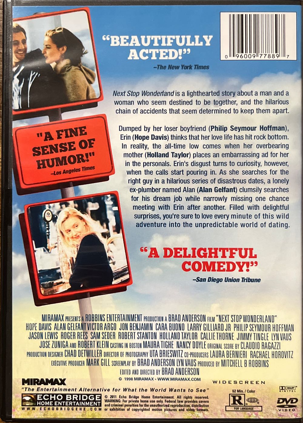 Next Stop Wonderland DVD movie collectible [Barcode 096009778897] - Main Image 2