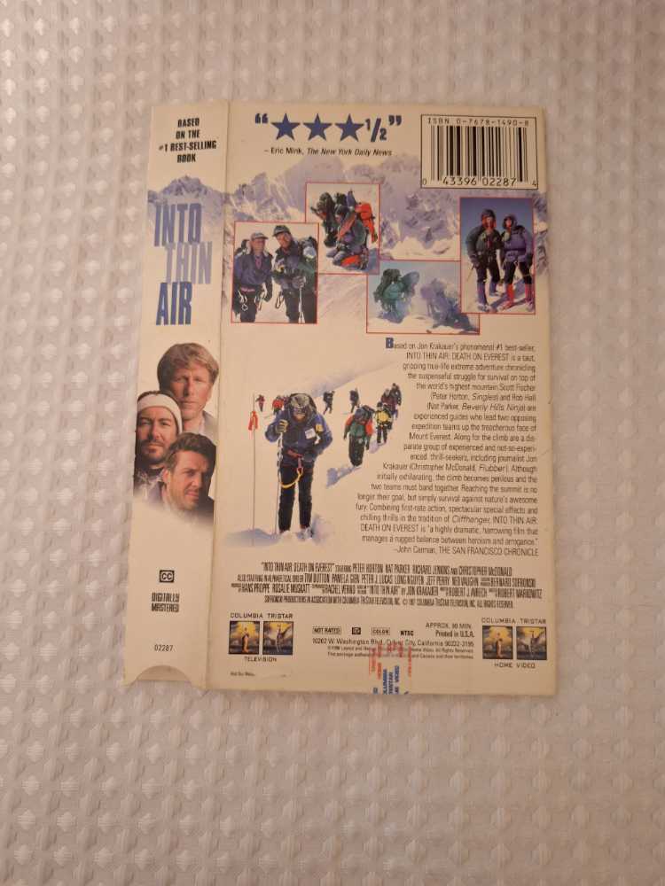 Into Thin Air: Death on Everest VHS movie collectible [Barcode 043396022874] - Main Image 2