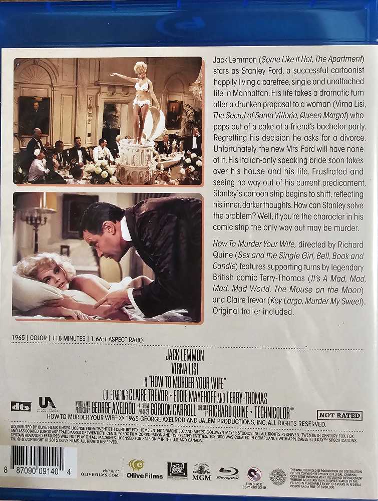 How to Murder Your Wife Blu-ray movie collectible [Barcode 887090091404] - Main Image 2