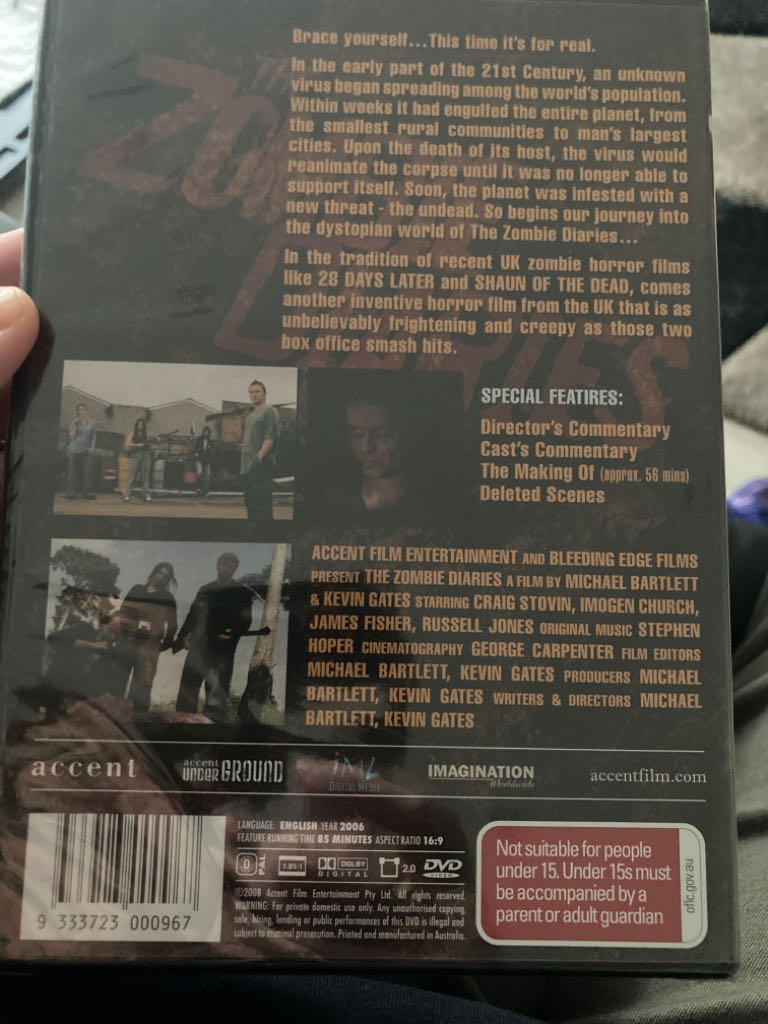 The Zombie Diaries DVD movie collectible [Barcode 9333723000967] - Main Image 2
