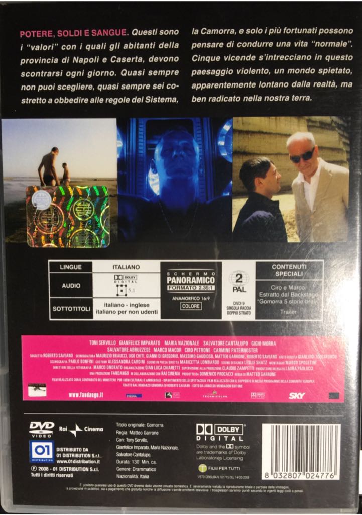 Gomorra Blu-ray movie collectible [Barcode 8032807024776] - Main Image 2