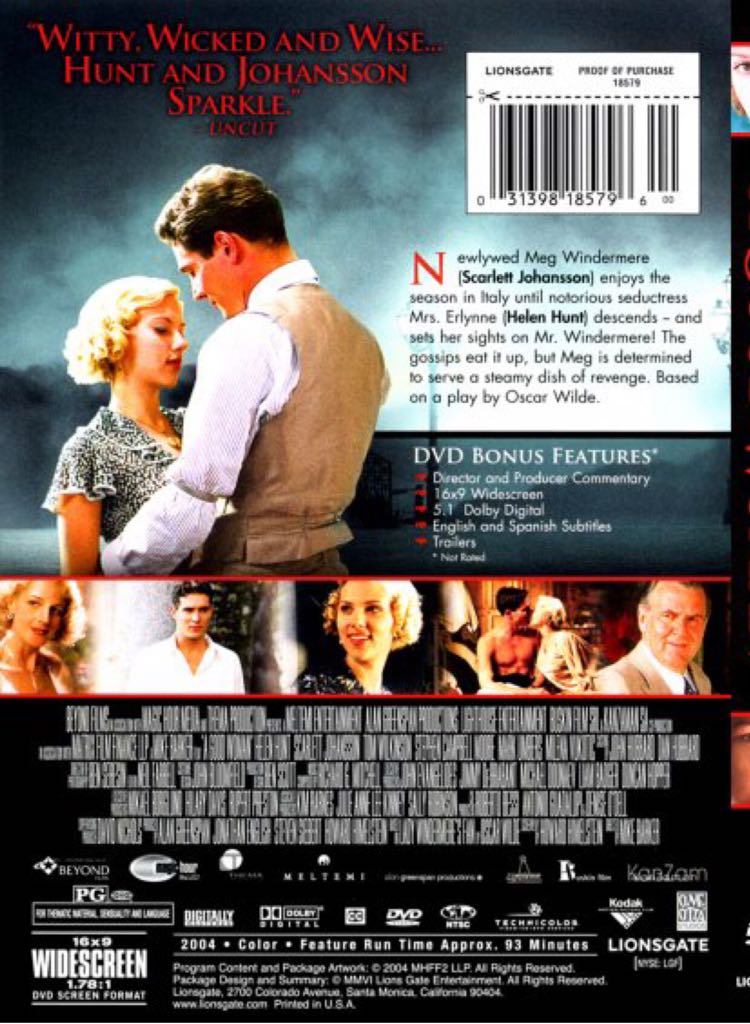 A Good Woman DVD movie collectible [Barcode 057373171172] - Main Image 2