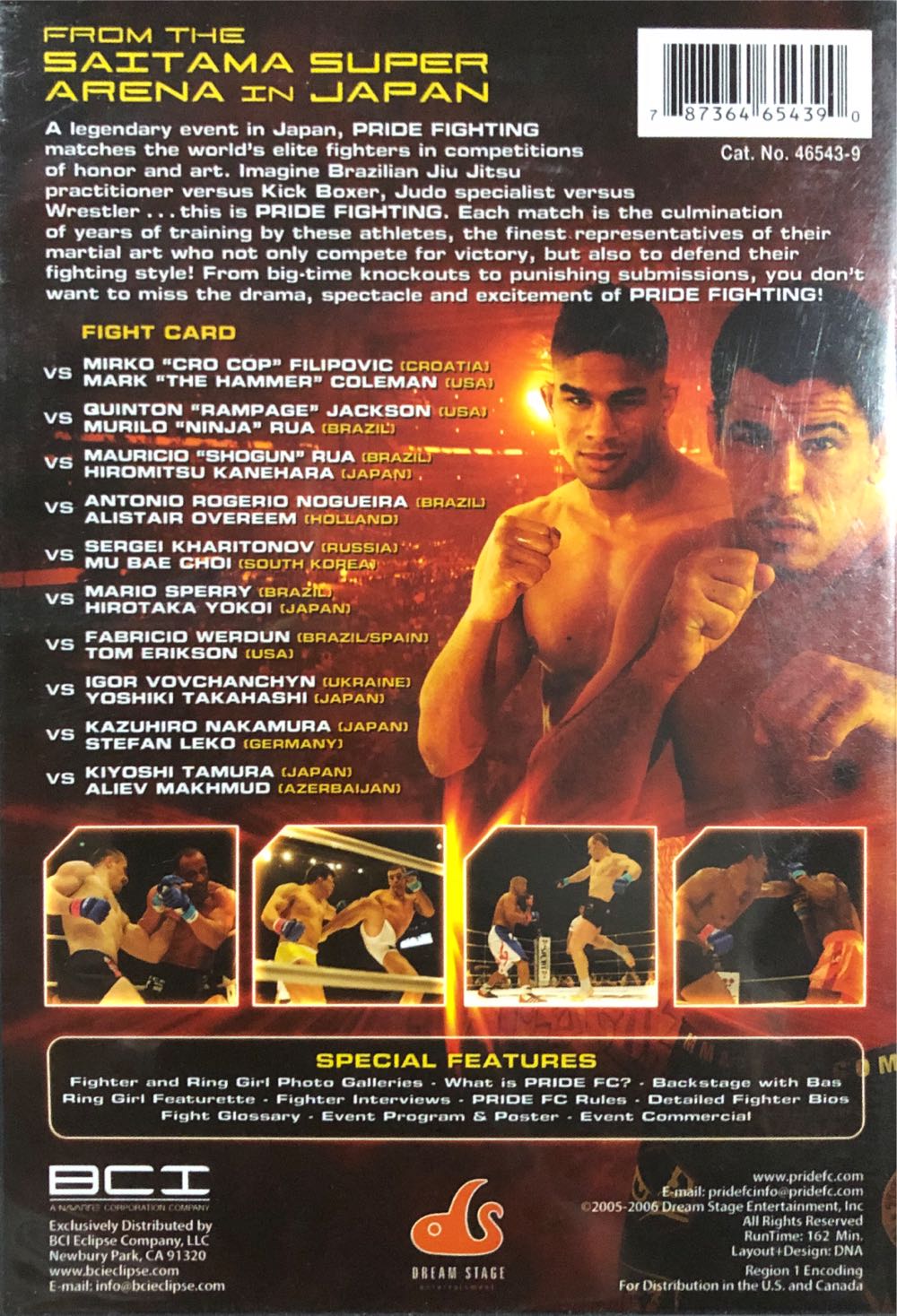 PRIDE Fighting Championships - Fists of Fire DVD movie collectible [Barcode 787364654390] - Main Image 2
