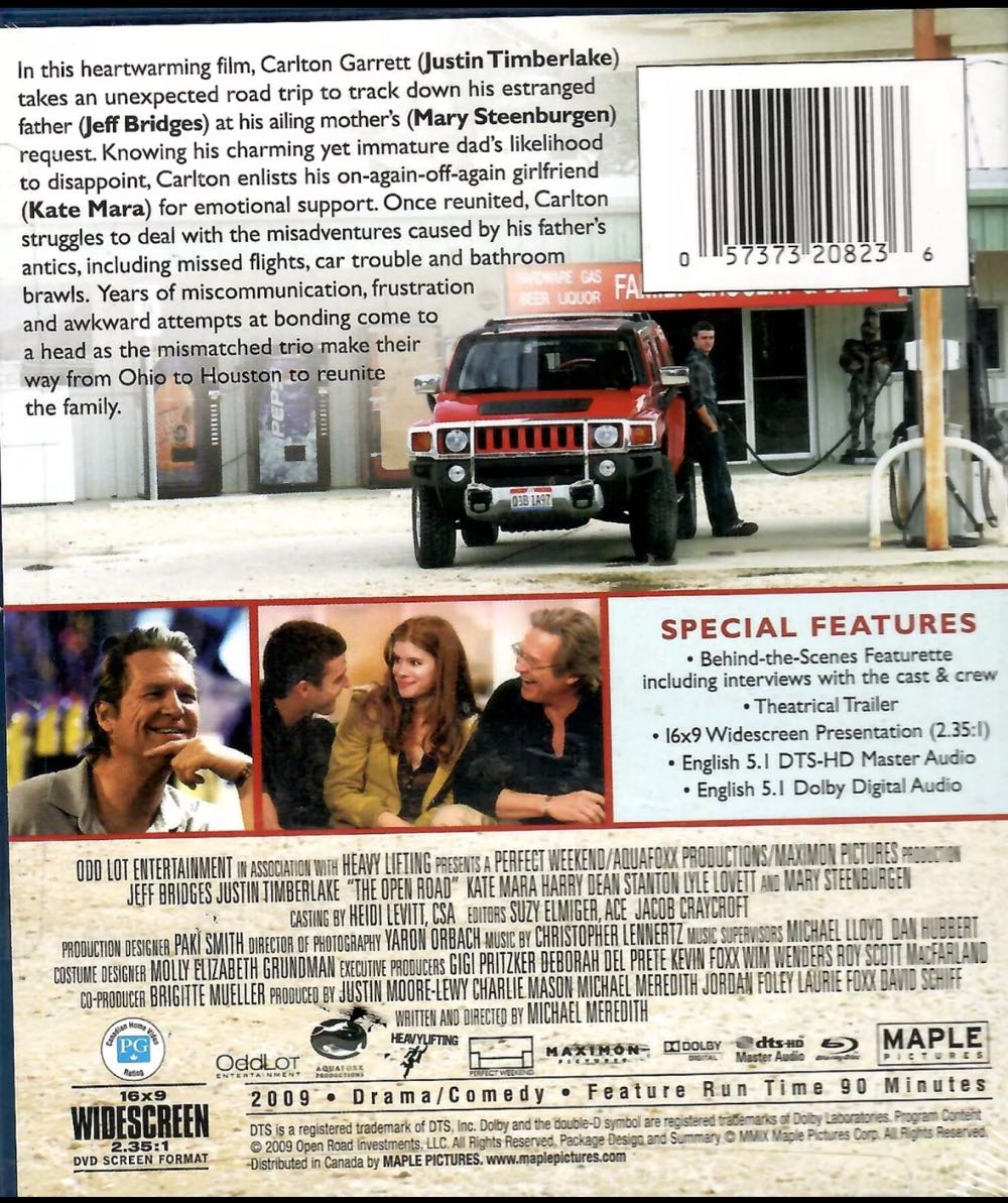 The Open Road Blu-ray movie collectible [Barcode 057373208236] - Main Image 2