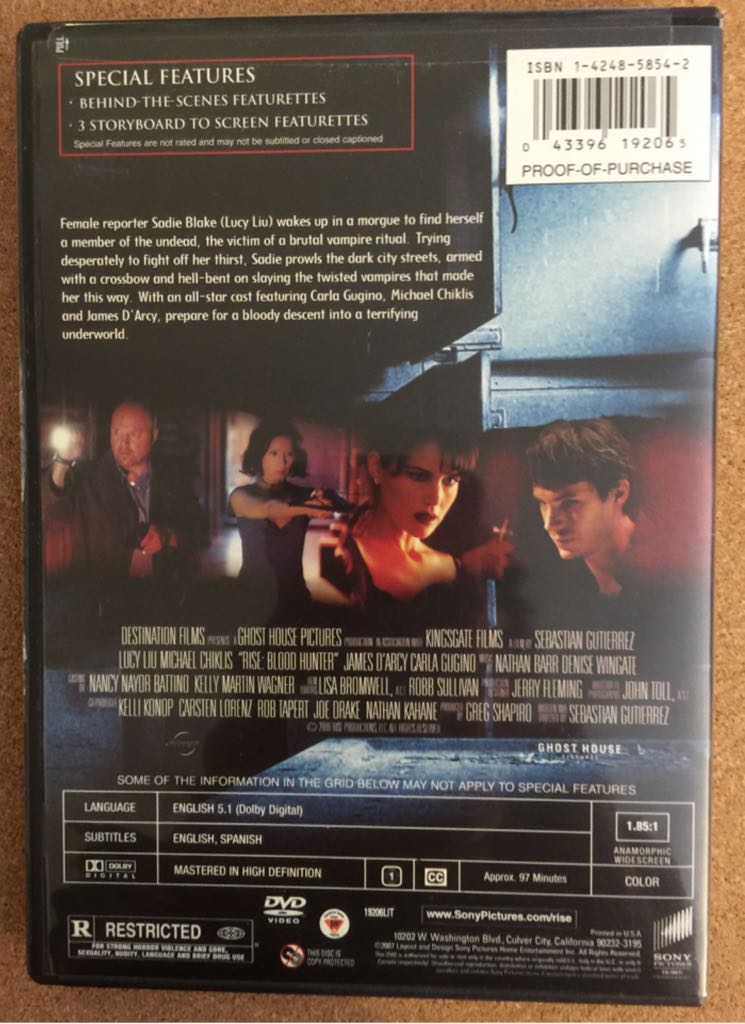 Rise: Blood Hunter DVD movie collectible [Barcode 043396192065] - Main Image 2