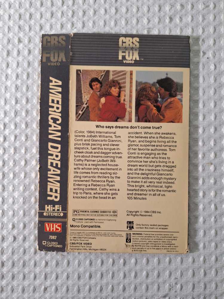 American Dreamer VHS movie collectible [Barcode 044900000081] - Main Image 2
