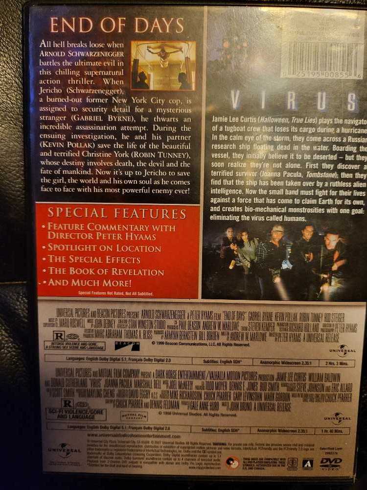 End of Days / Virus DVD movie collectible [Barcode 025195008556] - Main Image 2