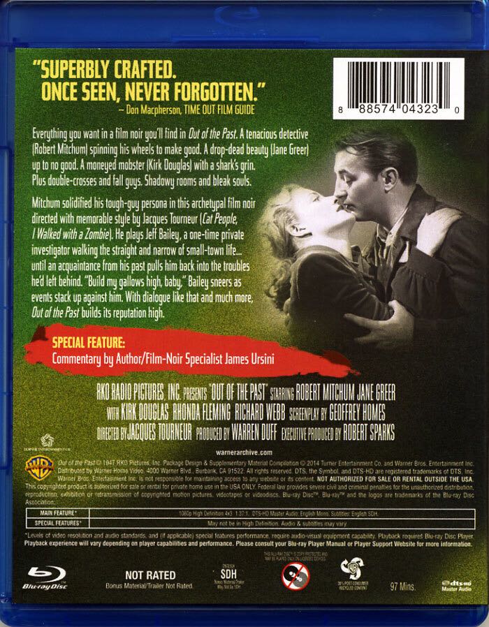 Out of the Past Blu-ray movie collectible [Barcode 888574043230] - Main Image 2
