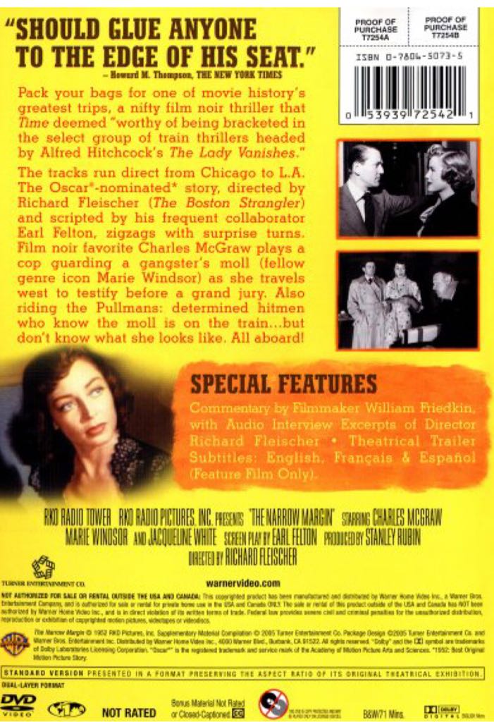 Narrow Margin, The DVD movie collectible [Barcode 053939724721] - Main Image 2