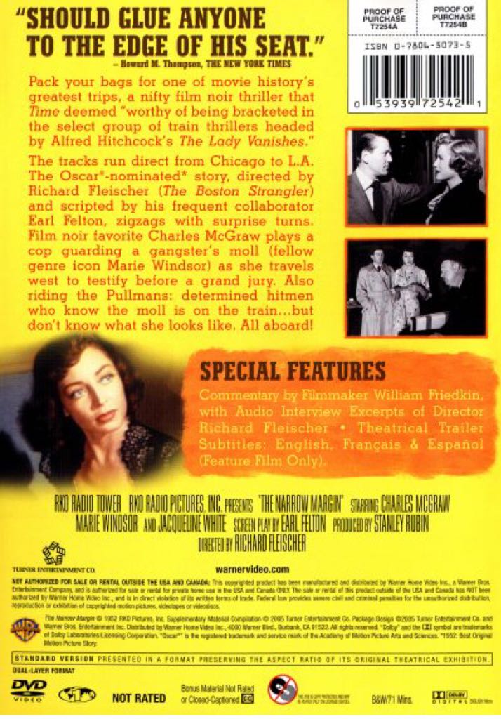 The Narrow Margin DVD movie collectible [Barcode 053939725421] - Main Image 2