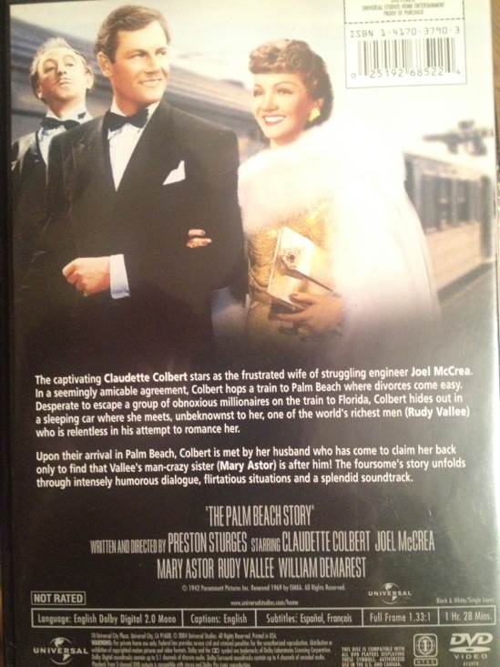 Palm Beach Story, The DVD movie collectible [Barcode 025192685224] - Main Image 2