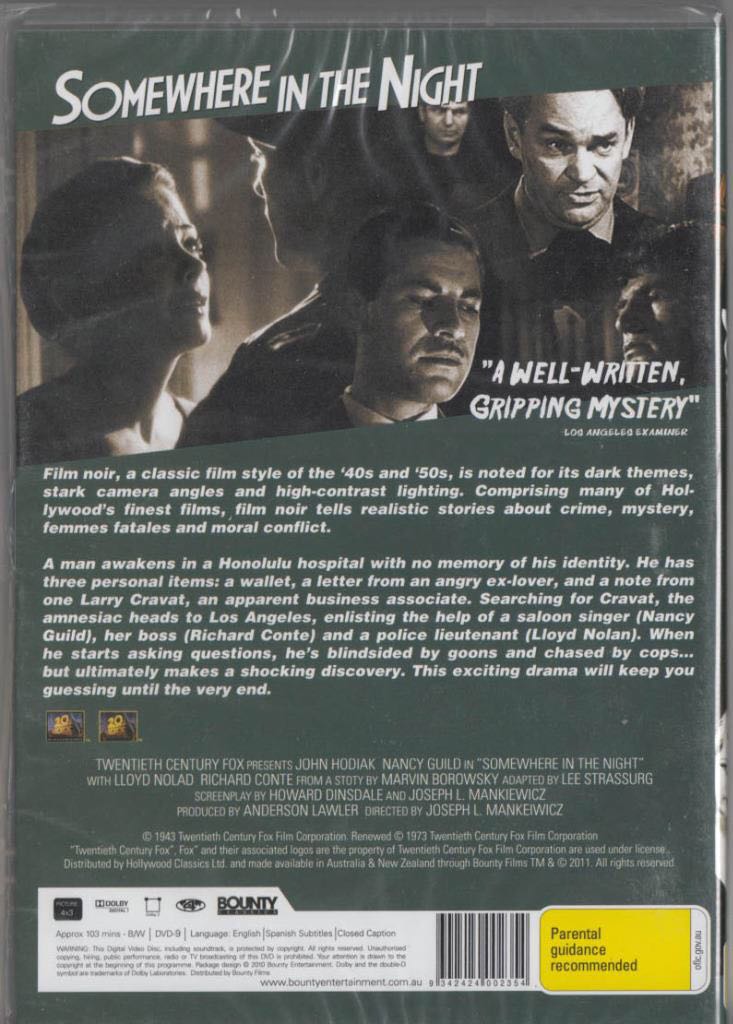 Somewhere in the Night DVD movie collectible [Barcode 5039036025126] - Main Image 2