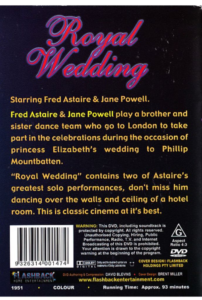 Royal Wedding Blu-ray movie collectible [Barcode 9326314001474] - Main Image 2