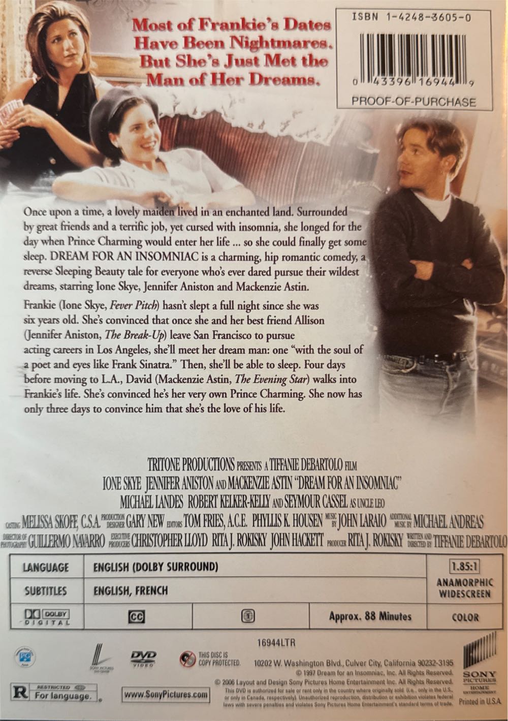 Dream for an Insomniac DVD movie collectible [Barcode 043396169449] - Main Image 2