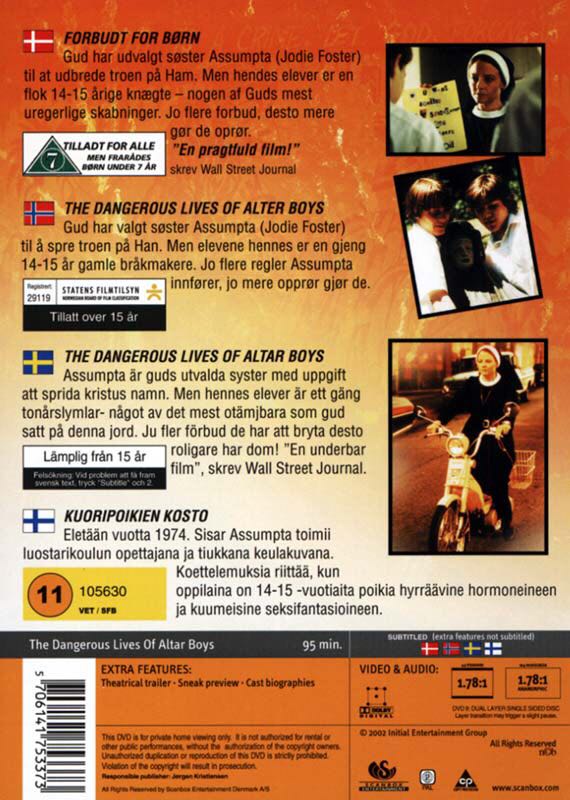 The dangerous lives of Altar Boys DVD movie collectible [Barcode 5706102353376] - Main Image 2