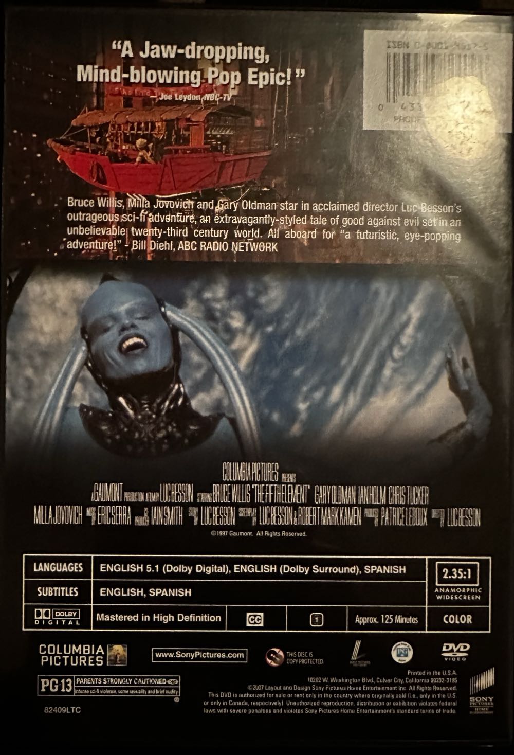 The Fifth Element ‘’’’ DVD movie collectible [Barcode 025191171124] - Main Image 2