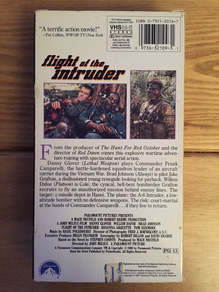 Flight of the Intruder VHS movie collectible [Barcode 097363210931] - Main Image 2