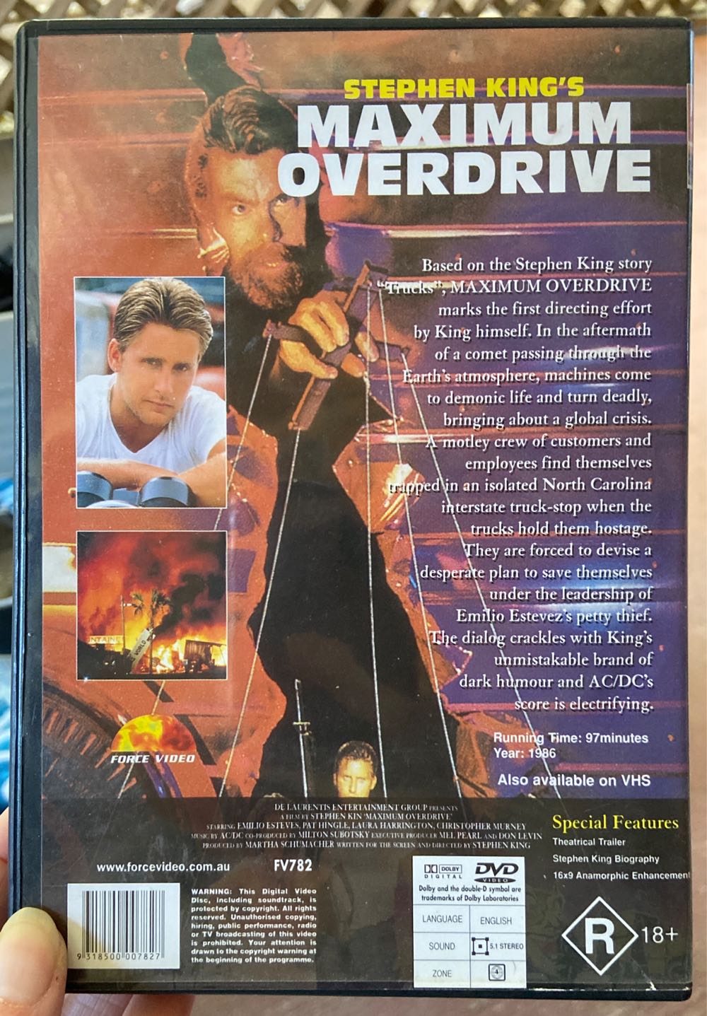 Maximum Overdrive DVD movie collectible [Barcode 9318500007827] - Main Image 3