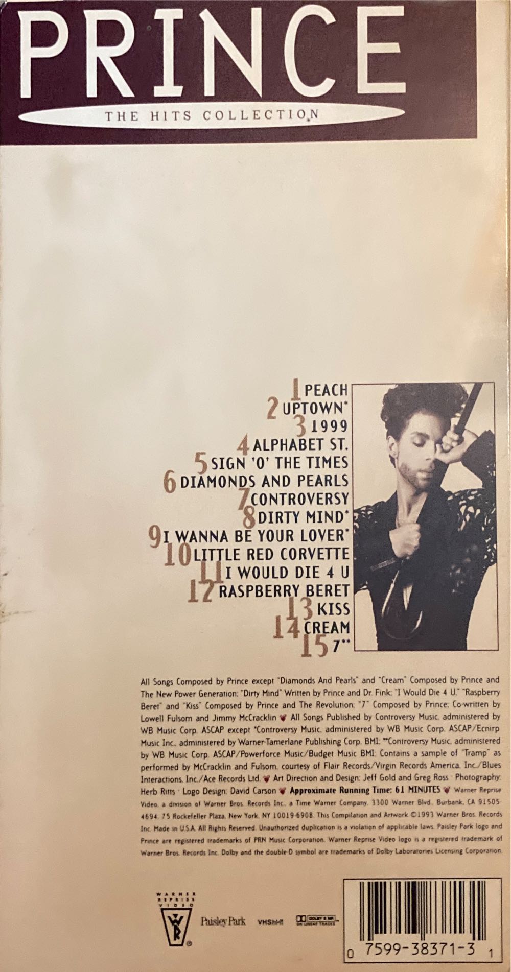 Prince: The Hits Collection VHS movie collectible [Barcode 075993837131] - Main Image 2