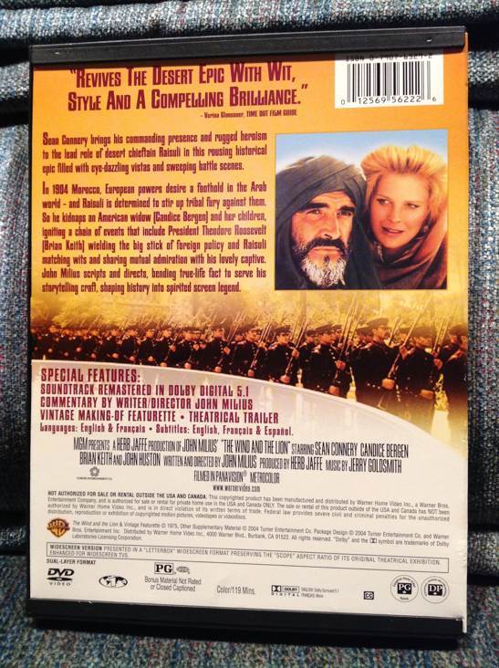Wind and the Lion, the DVD movie collectible [Barcode 012569562226] - Main Image 2