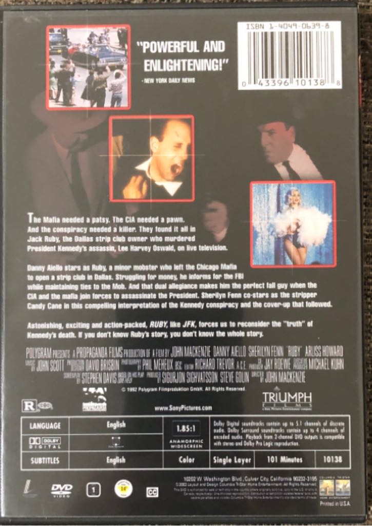 Ruby Laser Disc movie collectible [Barcode 043396101388] - Main Image 2