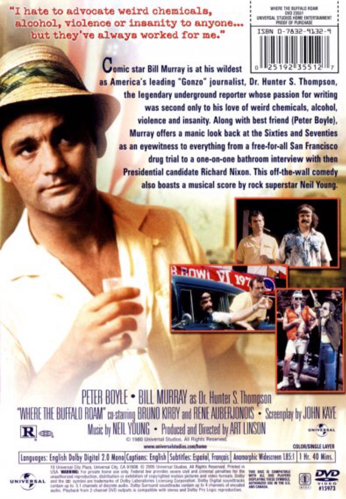 Where the Buffalo Roam DVD movie collectible [Barcode 025192355127] - Main Image 2