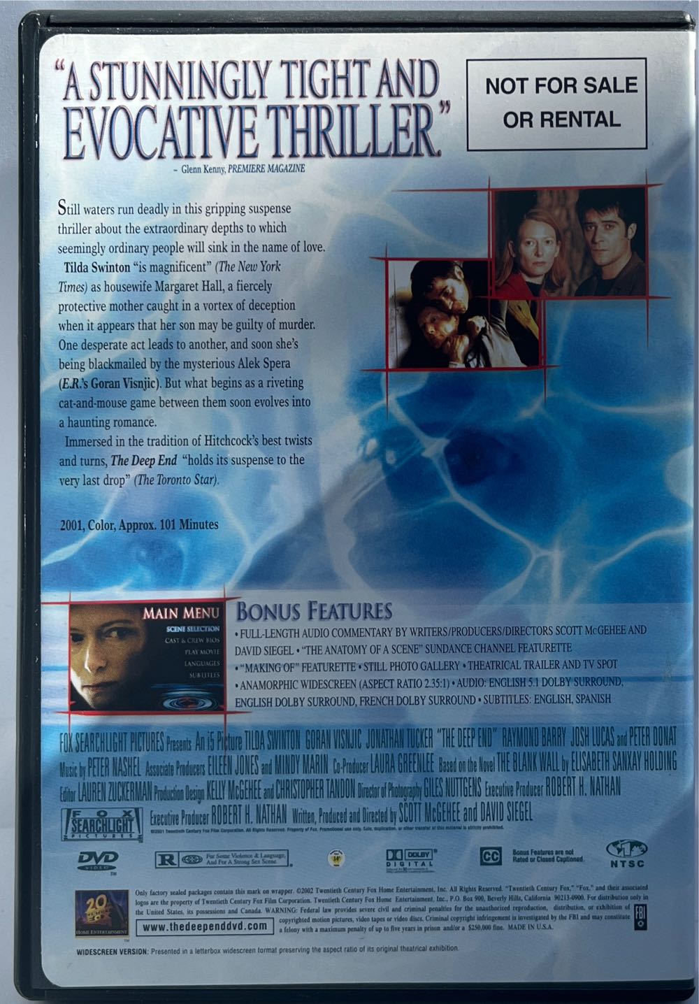 The Deep End ⬛ DVD movie collectible [Barcode 0024543031666] - Main Image 2