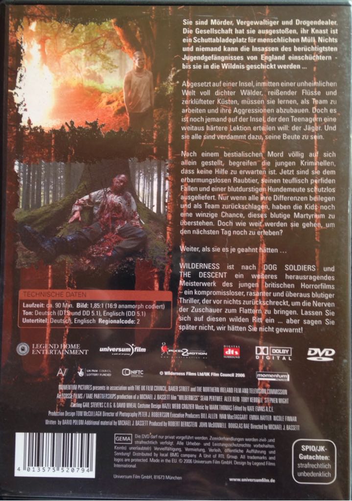 Wilderness DVD movie collectible [Barcode 4013575520794] - Main Image 2