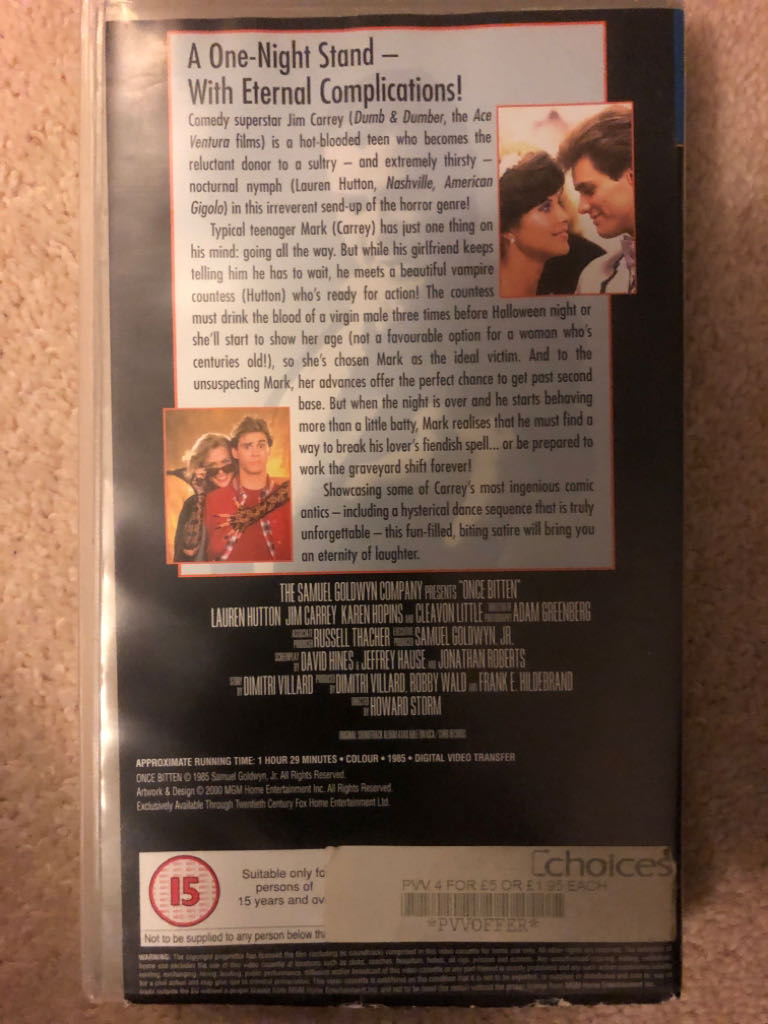 Once Bitten VHS movie collectible [Barcode 027616776938] - Main Image 2
