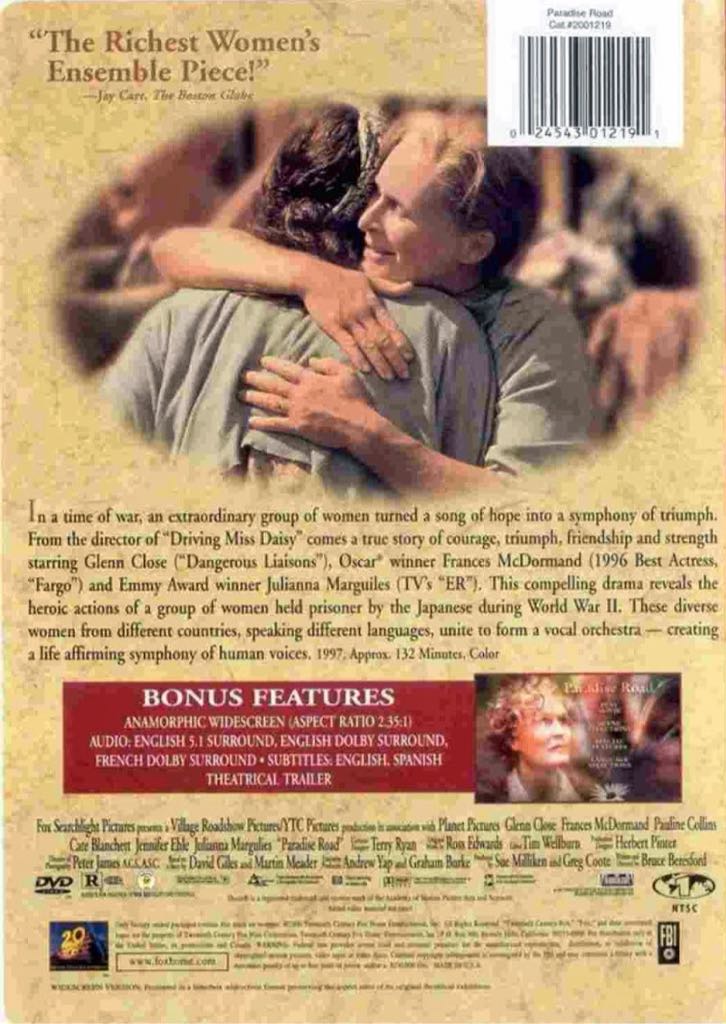 Paradise Road Digital Copy movie collectible [Barcode 024543012184] - Main Image 2