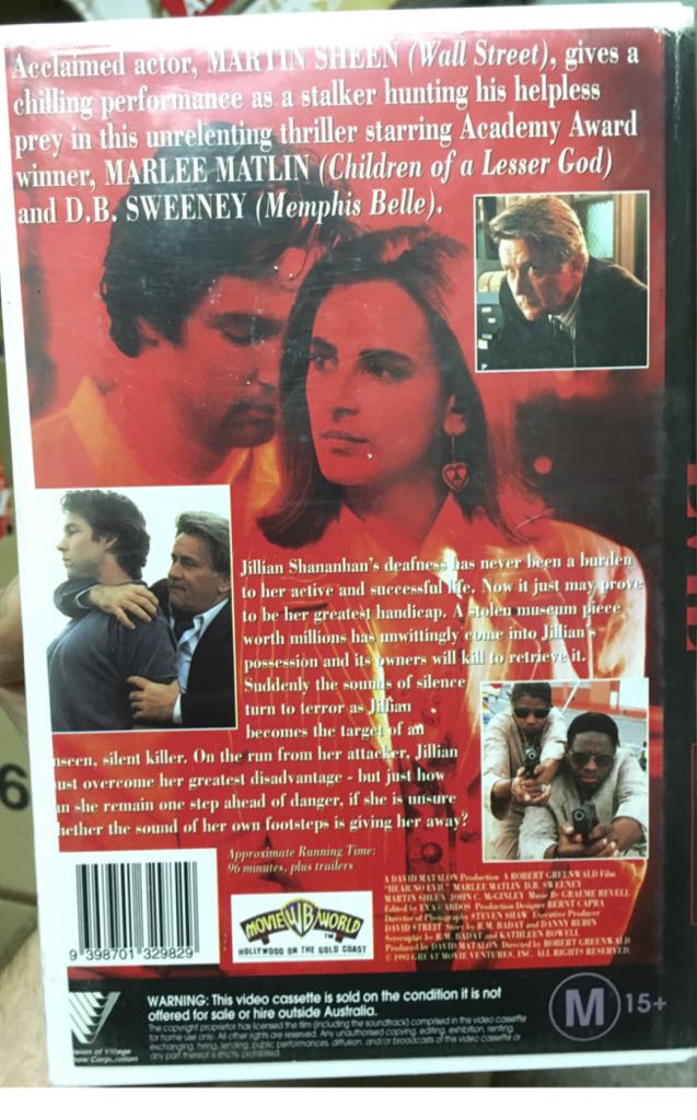 Hear No Evil VHS movie collectible [Barcode 086162199837] - Main Image 2