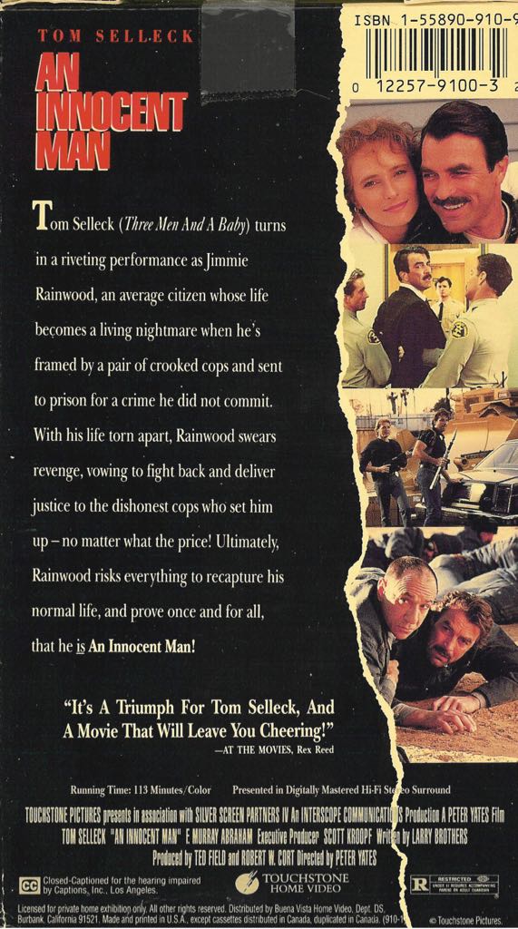 An Innocent Man VHS movie collectible [Barcode 012257910032] - Main Image 2
