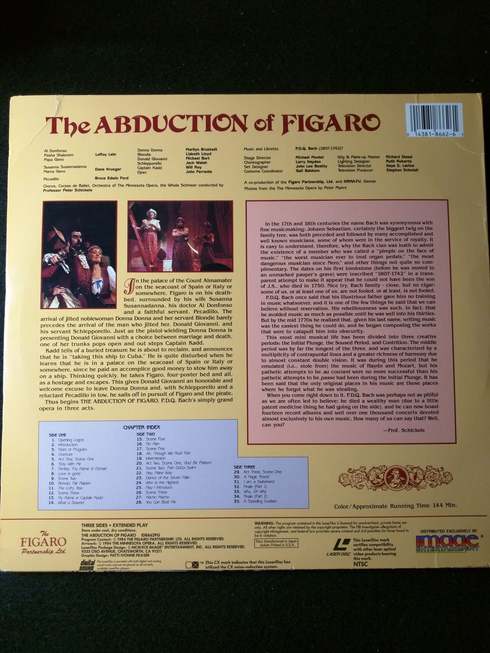 Abduction of Figaro, The Laser Disc movie collectible [Barcode 014381866261] - Main Image 2