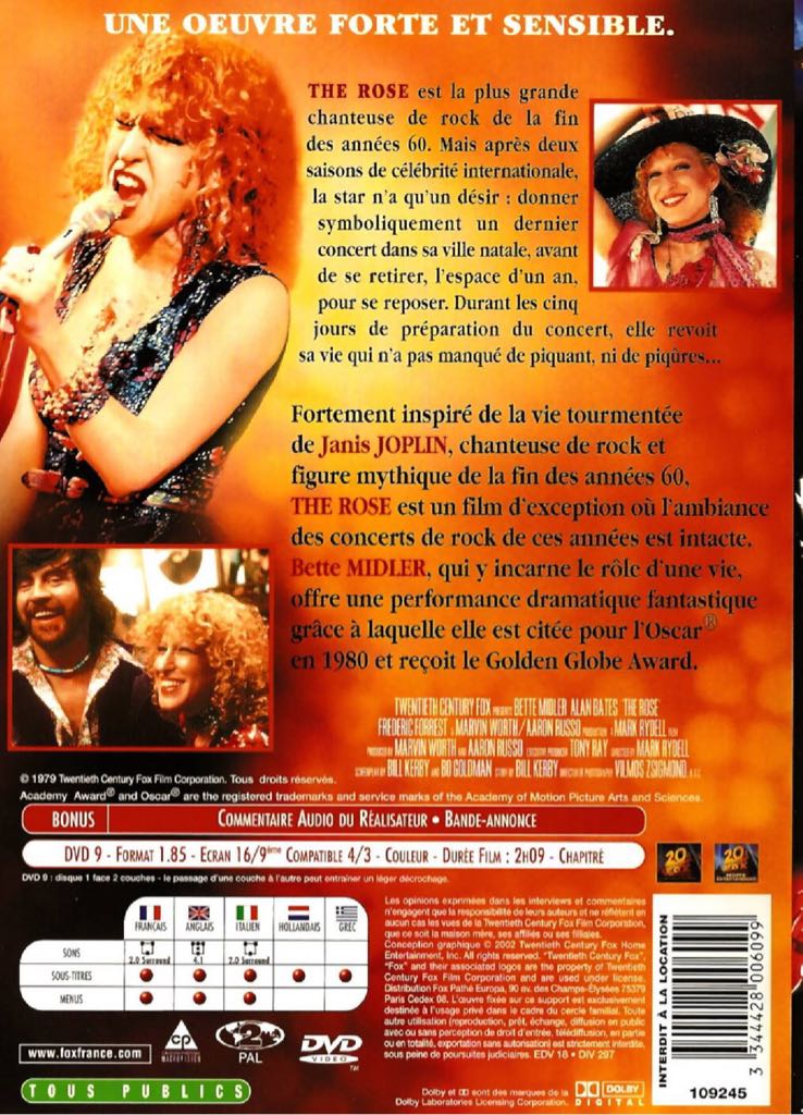The Rose DVD movie collectible [Barcode 9321337042244] - Main Image 2